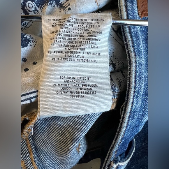 PILCRO x Anthropologie Slim Straight Blue Jeans Sz 27 Distressed Stretch Denim - Picture 9 of 9